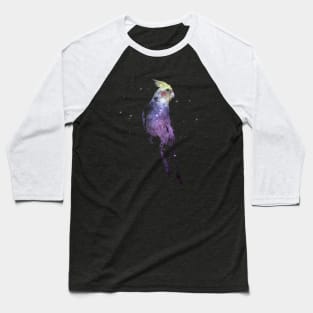 Space Nebula Double Exposure Cockatiel Parrot Baseball T-Shirt